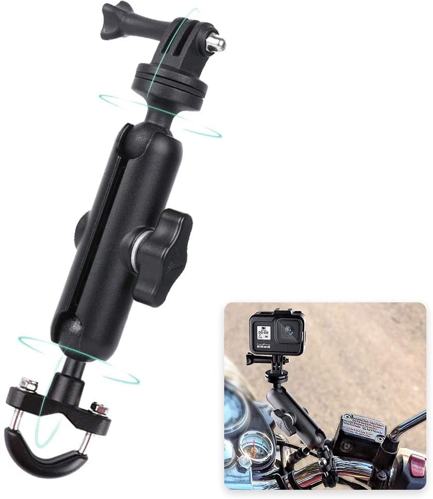 ADOFYS Motowolf 2022 Version Action Camera (Handlebar Mount only) Aluminium  Alloy Universal Mount with Two 360° rotational Angle 1/4 Metal Stand for  All Action Cameras - Adofys