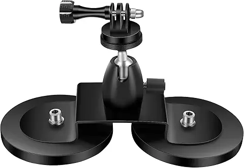 ADOFYS Magnetic Action Camera Mount, Super Magnetic Heavy-Duty Alloy Suction Cup Mount with Adapter 1/4-20 for GoPro Compatible with Hero 11/10/9/8/Max and Other Action Camera