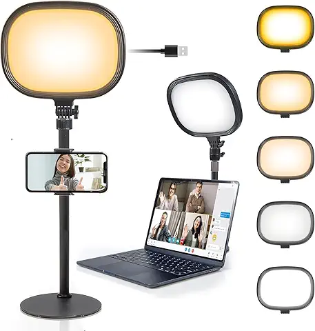 Adofys Slab Key Light for Video Shooting YouTube, Tripod Stand with Light Five Color Temperatures 3200K-5600K, Adjustable Brightness 1455 Lumens, CRI 95+ with Extendable Stand for Content Creation.