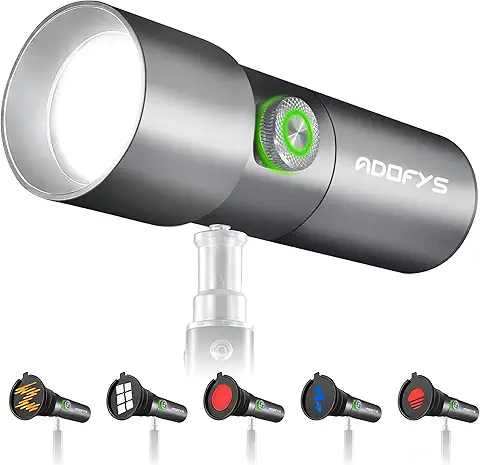 Adofys RGB Photography Flashlight,4 Colors/20 GOBO Filters/CRI95+/7500mAh,10W 6300K Portable LED Video Spotlight Patterned Ambient Aluminum Sunset Light for Recording Studio Lighting, USB.