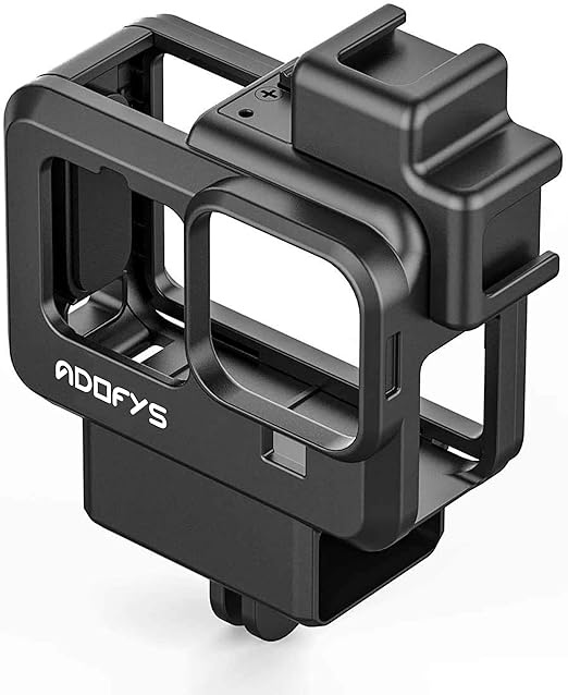 Adofys G9-4 Mount and Accessory forGopro 9/10/&11 Black, Cold Shoe Mount Mic Light Stand Housing Case for GoPro Microphone Adapter Vlog Accessory Compatible with Tripod Selfie Stick
