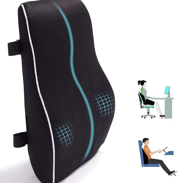 Adofys Lumbar Support Pillow - Back Cushion with Memory Foam, Posture Pillow for Back Support and Back Pain Relief, Ergonomic Lumbar Support for Car Seat, Office-Chair